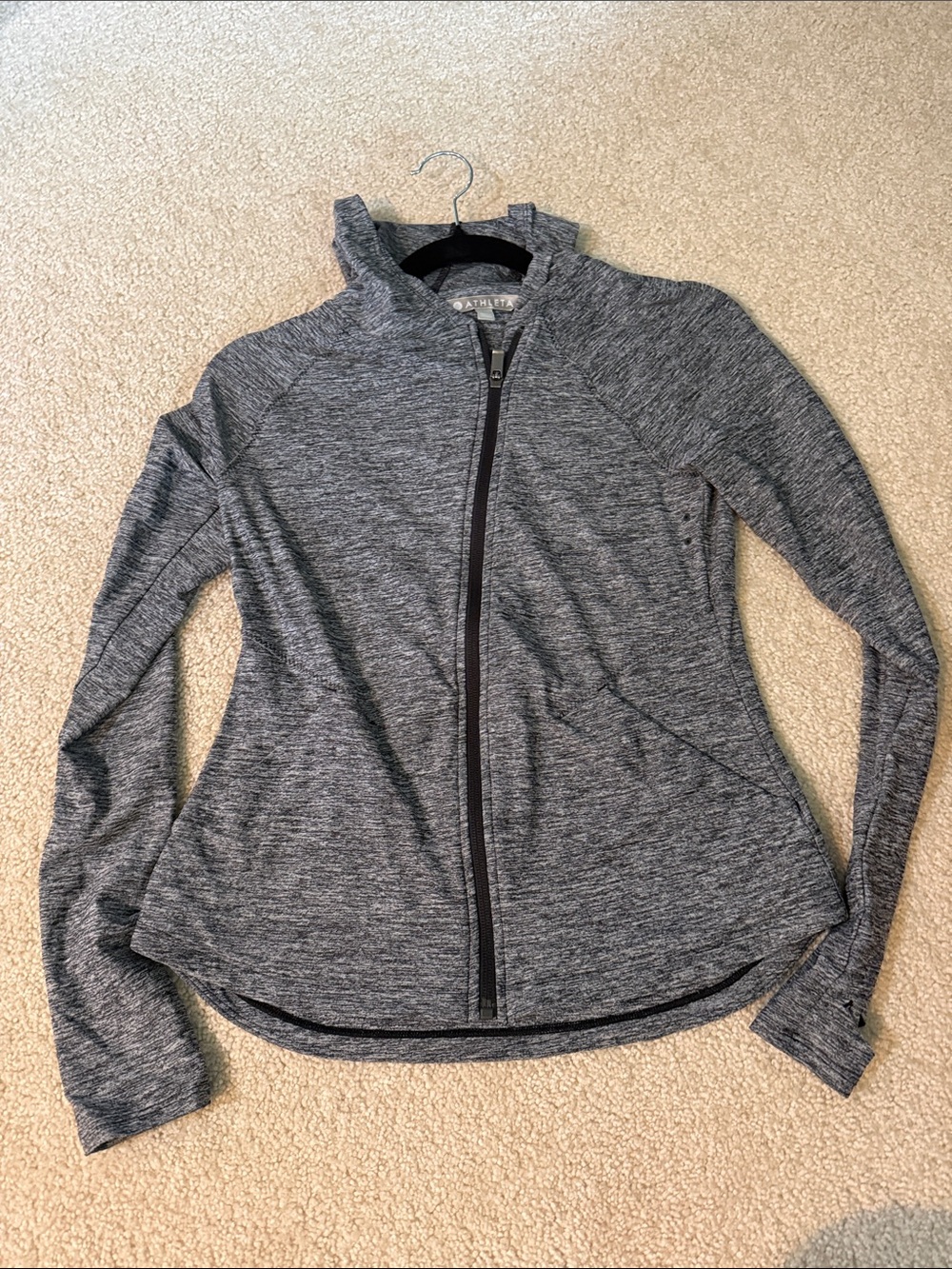 Athleta Charcoal Gray Full-Zip Performance Hoodie